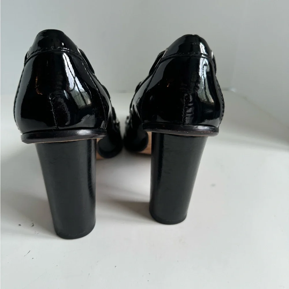 Michael Michael Kors Womens Tabitha Pump Size 8.5M Black Patent Block Heel - Picture 10 of 11
